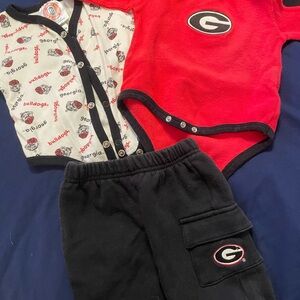 ❤️🖤Georgia Bulldogs Baby Onesie and Pants Set